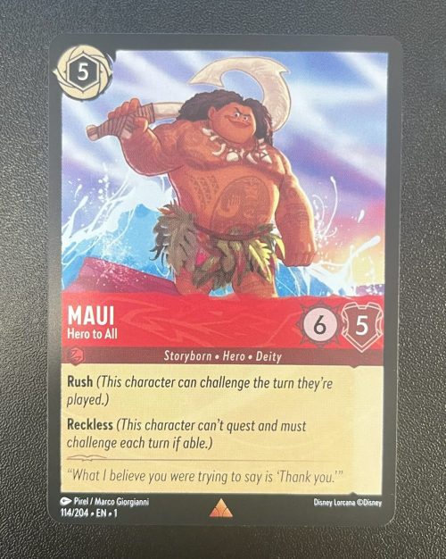 Maui - Hero to All - Disney's Lorcana Card Proxy