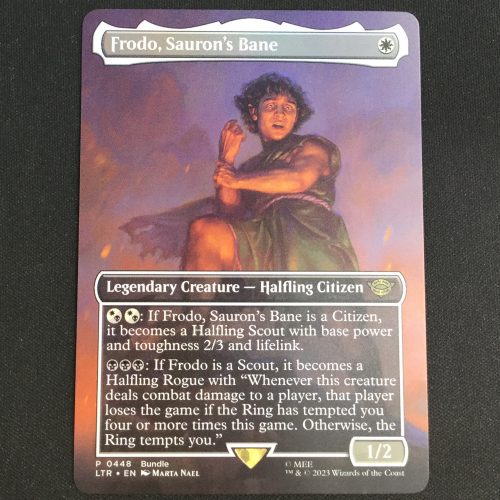Frodo, Sauron's Bane (Borderless) - MTG Proxy The Lord of the Rings: Tales of Middle-earth