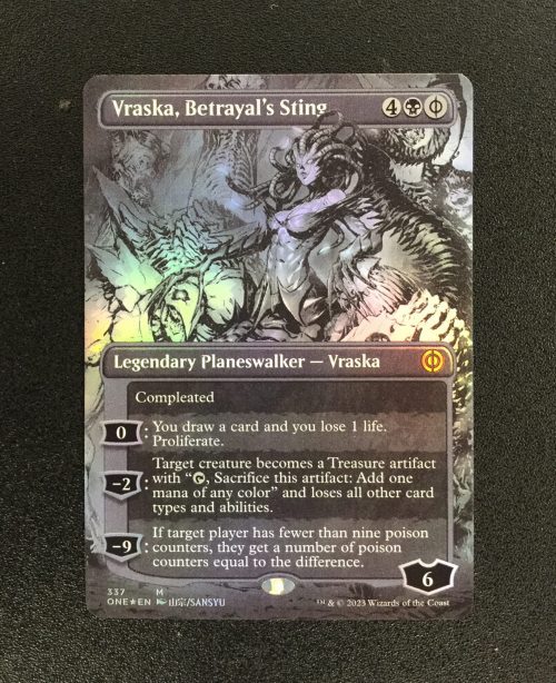 Vraska, Betrayal's Sting (FOIL Borderless) - MTG Proxy Phyrexia: All Will Be One