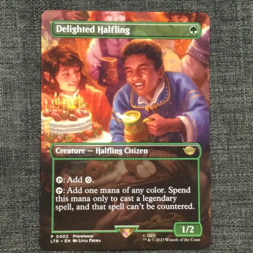 Delighted Halfling (Borderless) - MTG Proxy Universes Beyond: The Lord of the Rings: Tales of Middle-earth
