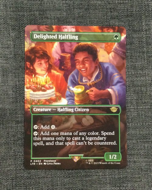 Delighted Halfling (Borderless) - MTG Proxy Universes Beyond: The Lord of the Rings: Tales of Middle-earth